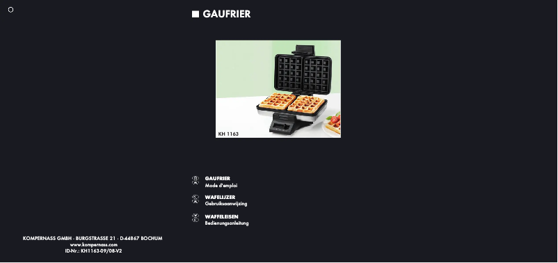 Page 1 de la notice Manuel utilisateur Bifinett KH 1163