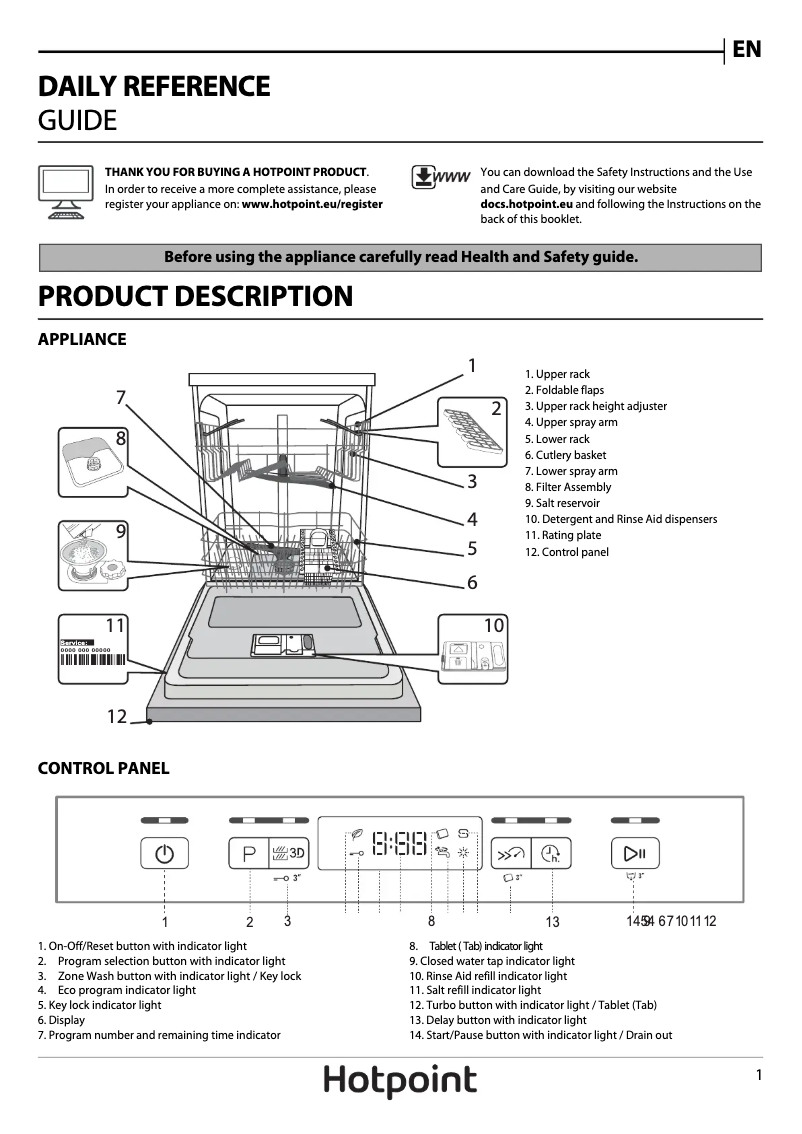 Page n°1 - Manuel utilisateur Hotpoint HFC 3C26 W SV UK