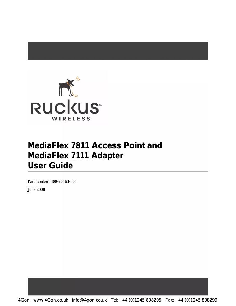 Page 1 de la notice Manuel utilisateur Ruckus Wireless MediaFlex 7811