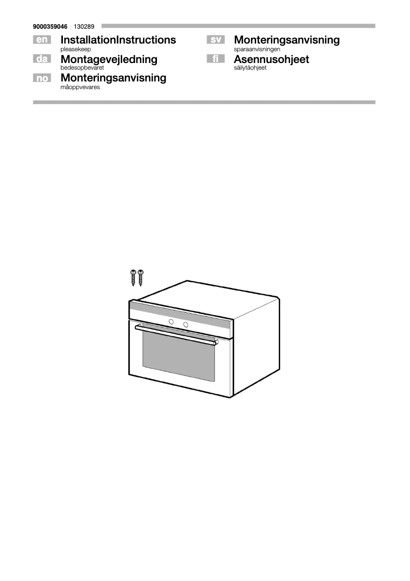 Page n°1 - Guide d'installation Neff C57W40N0