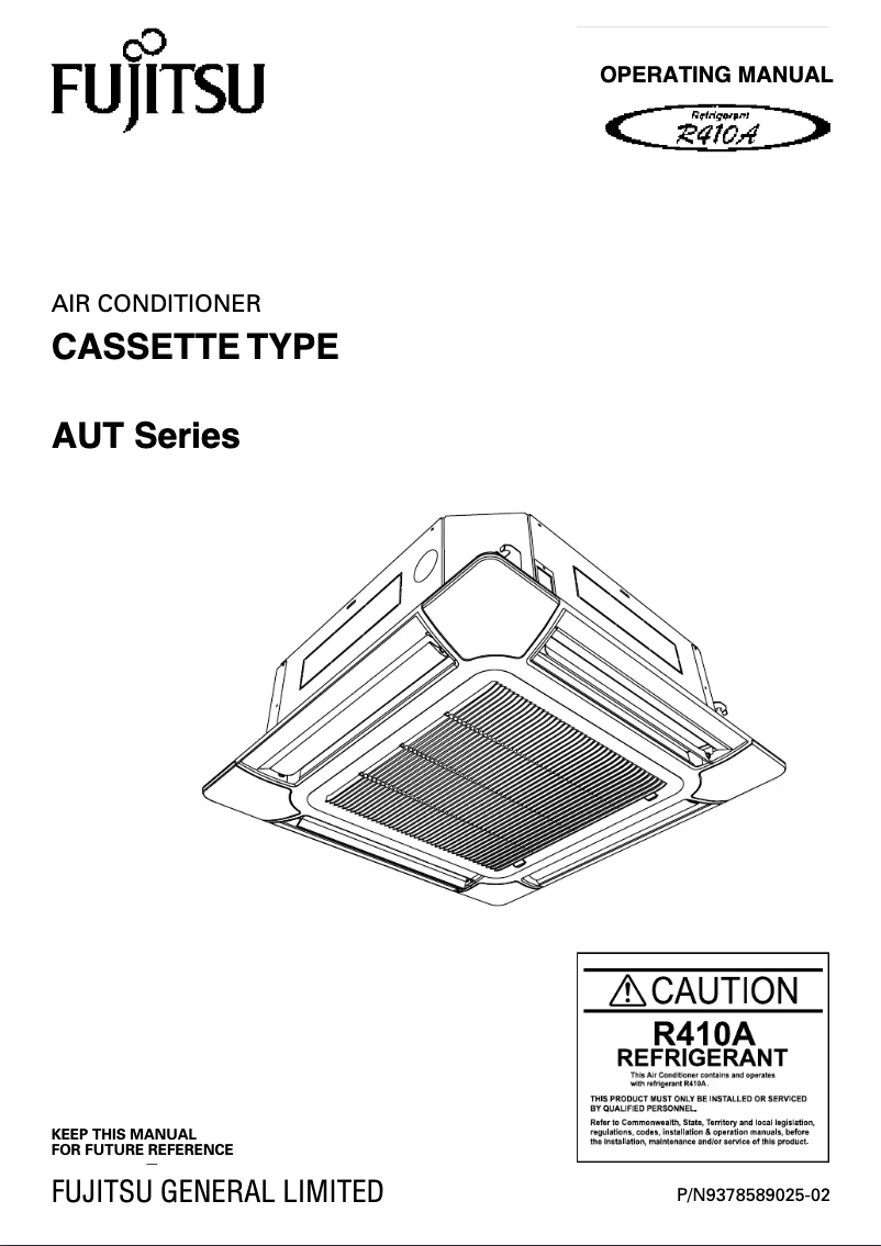 Page 1 de la notice Manuel utilisateur Fujitsu Inverter Cassette AUTA45LCLU