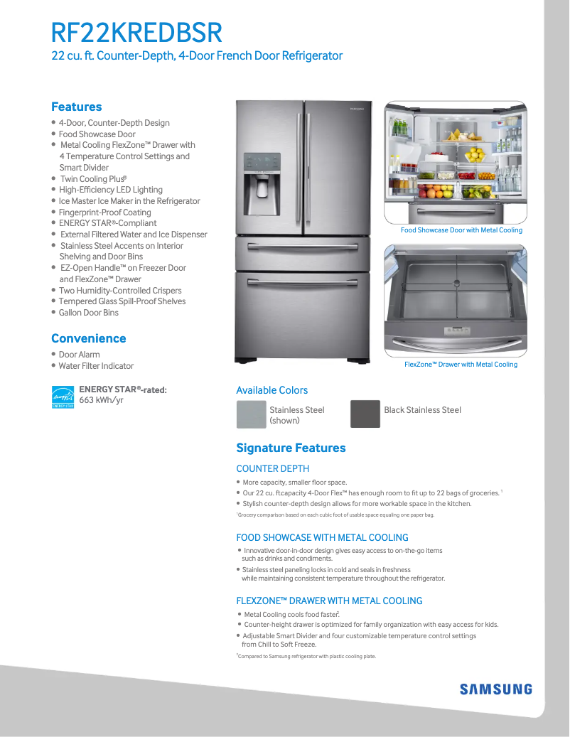 Image de la première page du manuel de l'appareil RF22KREDBSG