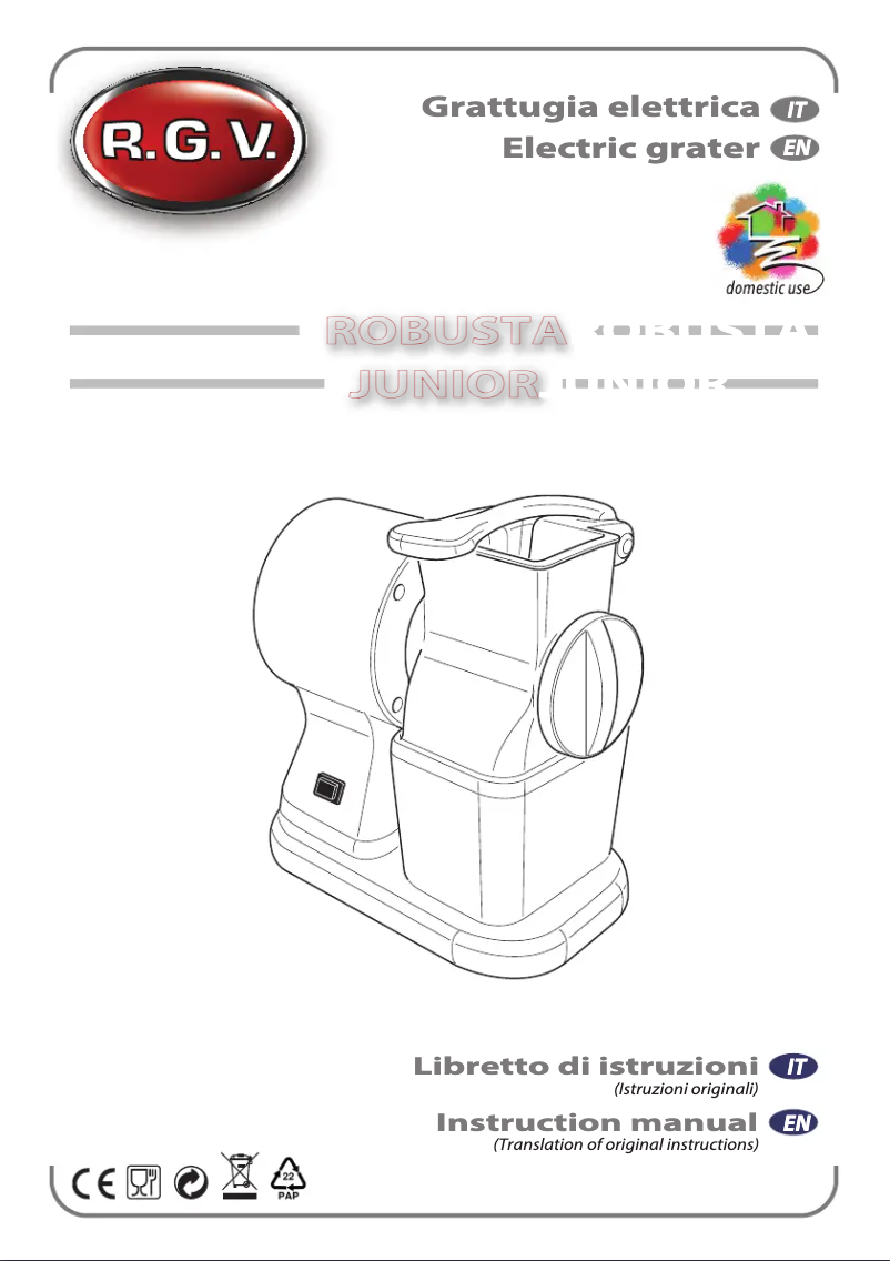 Image de la première page du manuel de l'appareil Robusta Junior