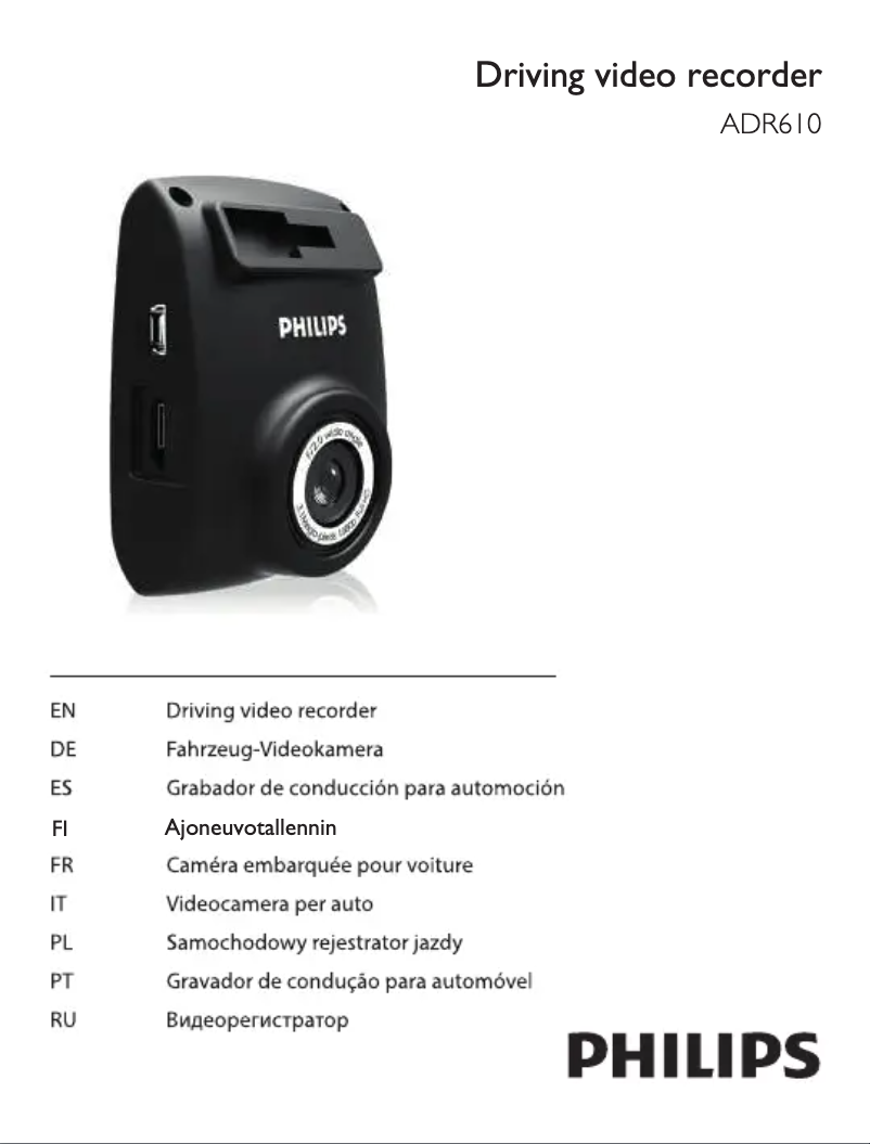 Page n°1 - Manuel utilisateur Philips ADR61BLX1