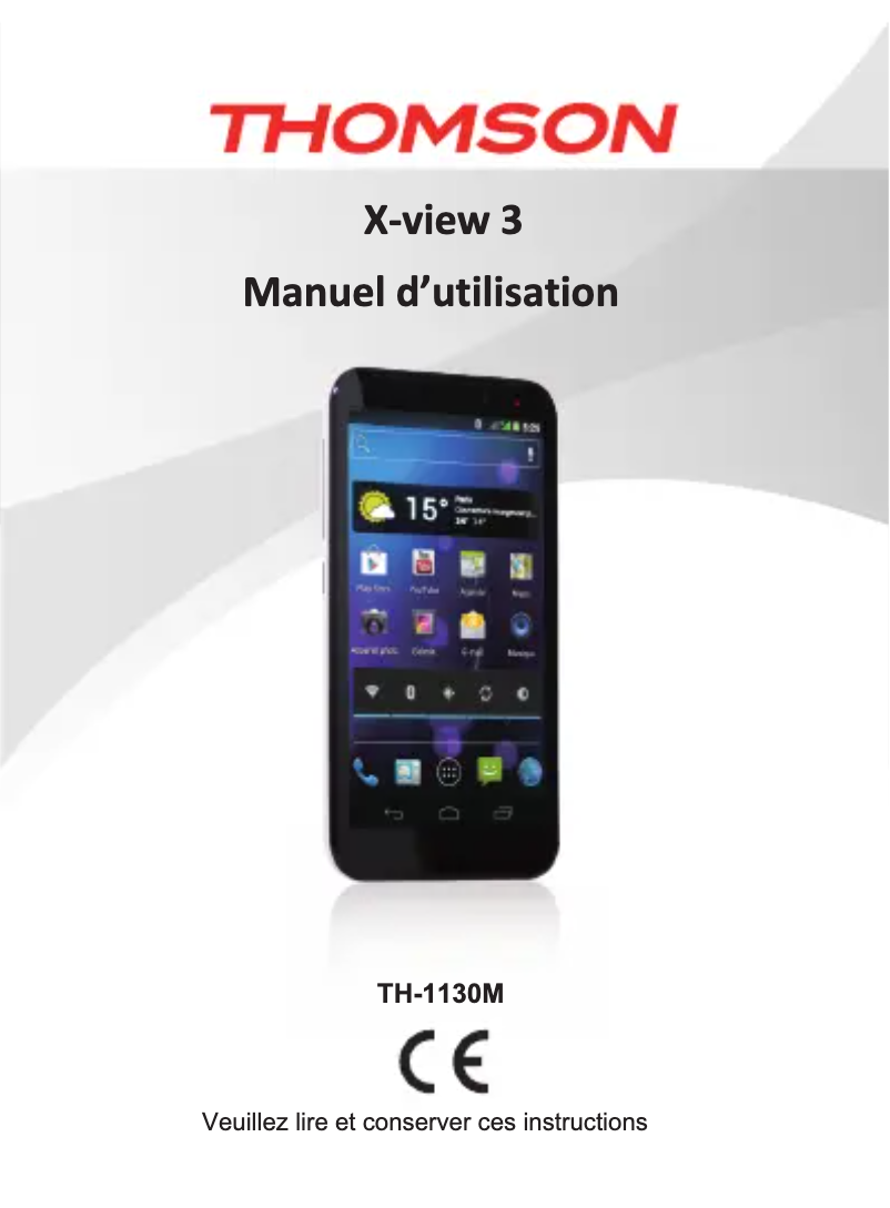 Page n°1 - Manuel utilisateur Thomson X-view 3 TH-1130M