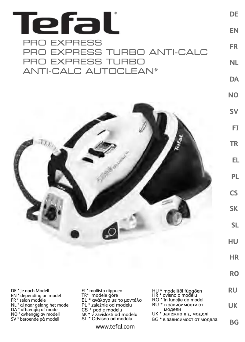 Page 1 de la notice Manuel utilisateur Tefal Pro Express Turbo Anti-calc GV8460