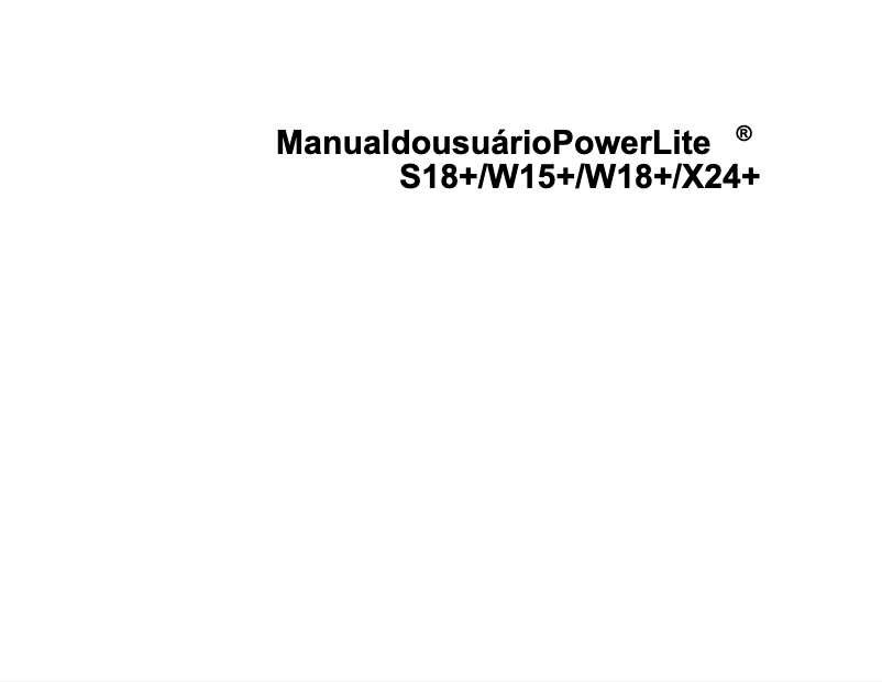 Image de la première page du manuel de l'appareil PowerLite W18+