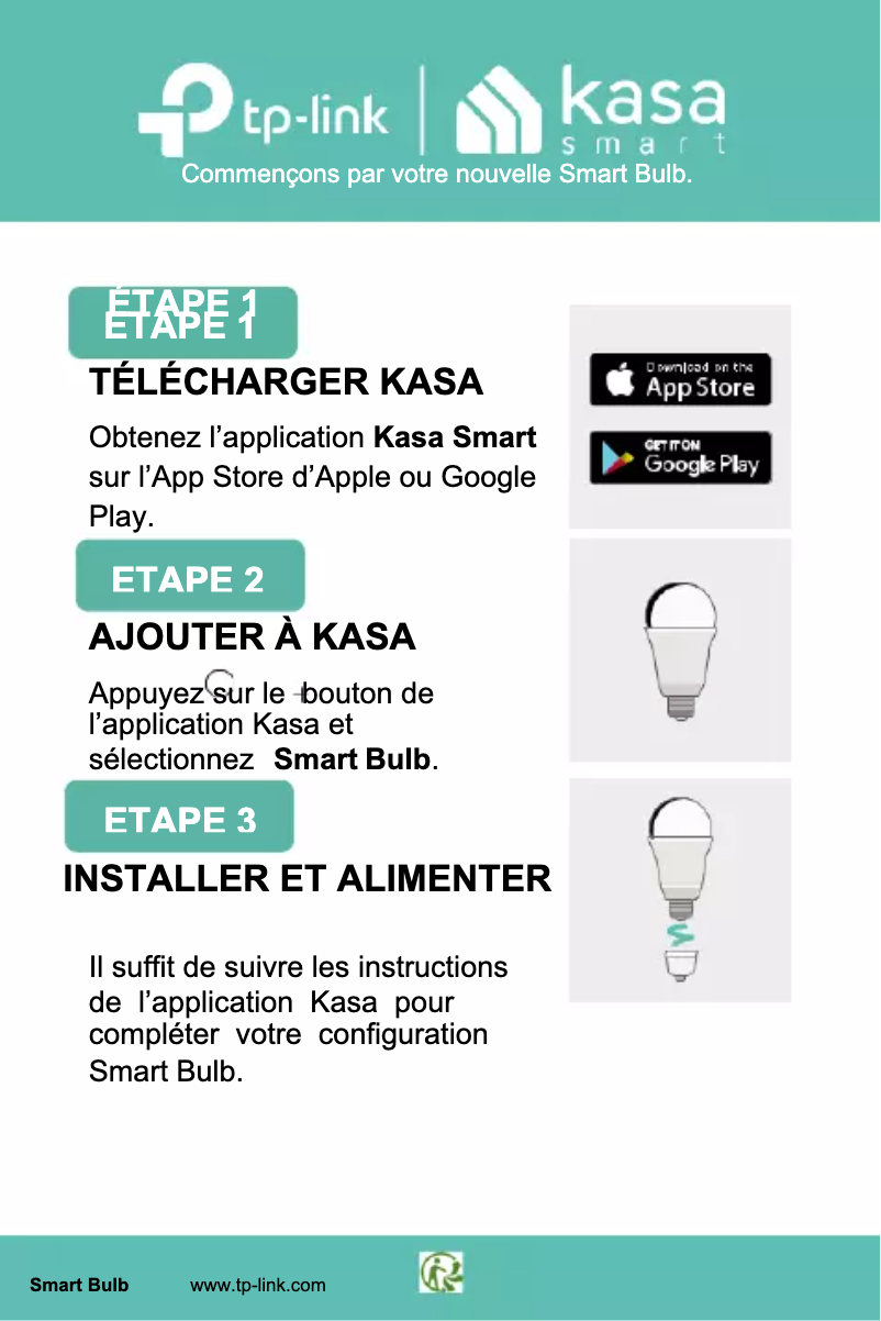 Page 1 de la notice Guide d'installation TP-Link KL130