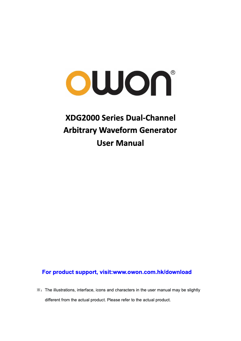 Page 1 de la notice Manuel utilisateur Owon XDG2000