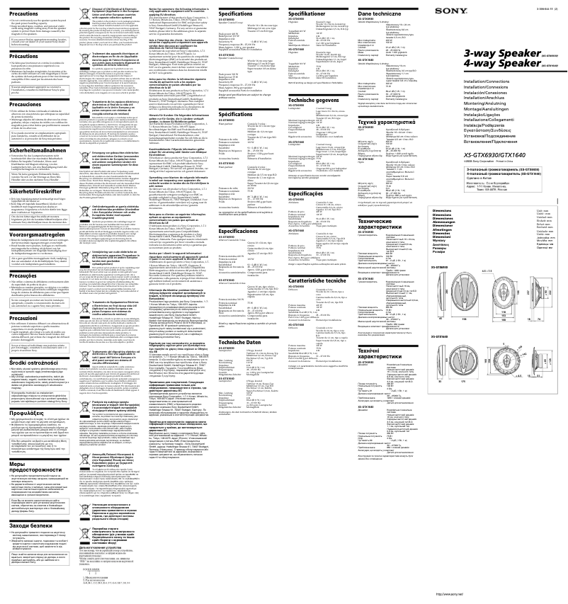 Image de la première page du manuel de l'appareil XS-GTX6930
