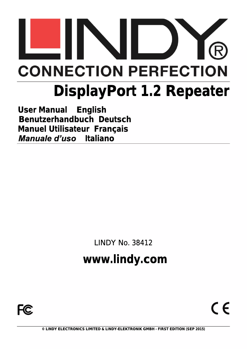Page 1 de la notice Manuel utilisateur Lindy 38412