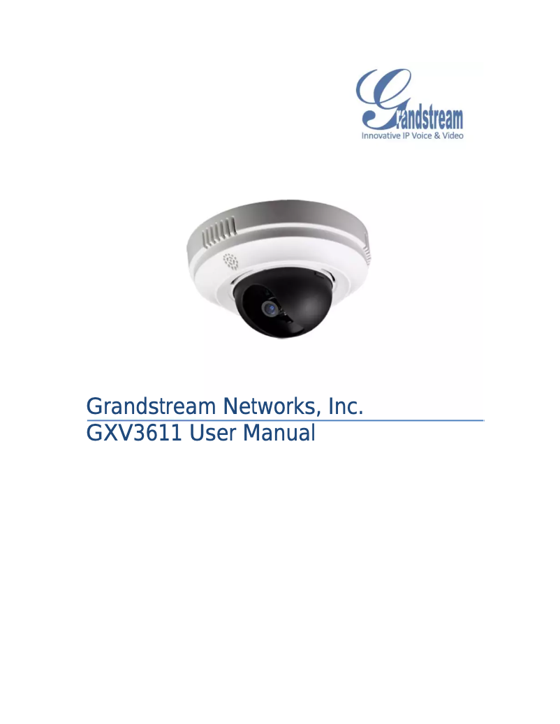 Page 1 de la notice Manuel utilisateur Grandstream GXV-3611_HD