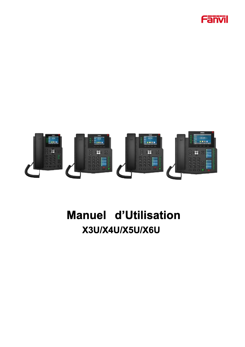 Page 1 de la notice Manuel utilisateur Fanvil X6U