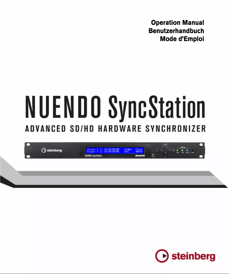 Image de la première page du manuel de l'appareil Nuendo SyncStation