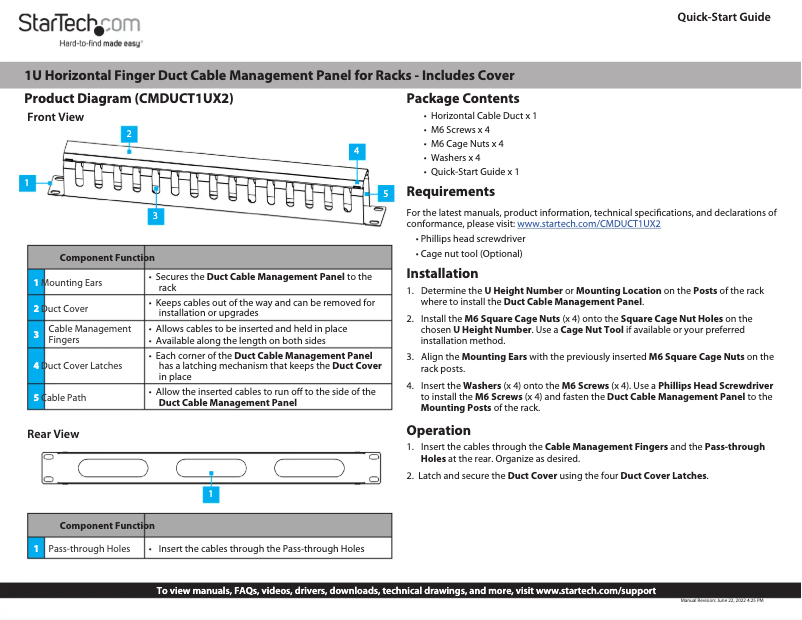 Page 1 de la notice Manuel utilisateur StarTech.com CMDUCT1UX2
