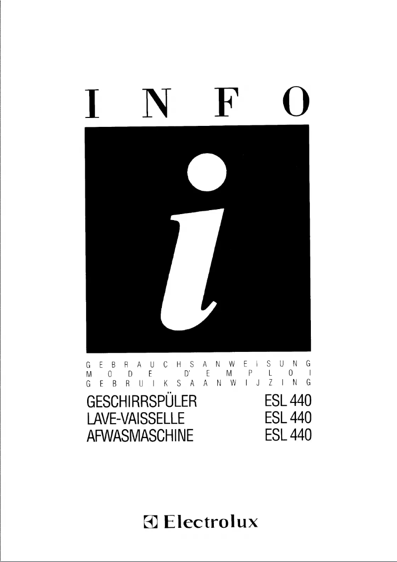 Page n°1 - Manuel utilisateur Electrolux ESL440