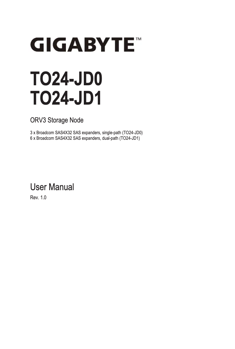 Image de la première page du manuel de l'appareil TO24-JD0