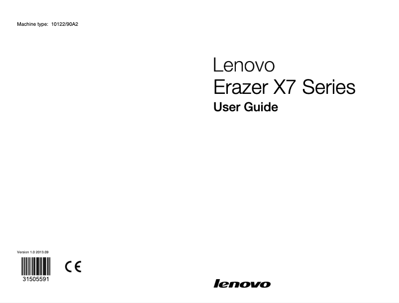 Página 1 del manual Manual de usuario Lenovo ERAZER X700