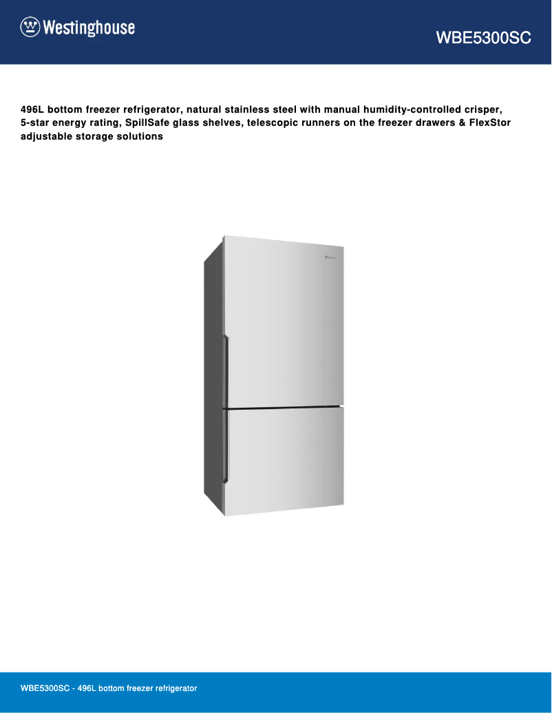 Image de la première page du manuel de l'appareil WBE5300SC