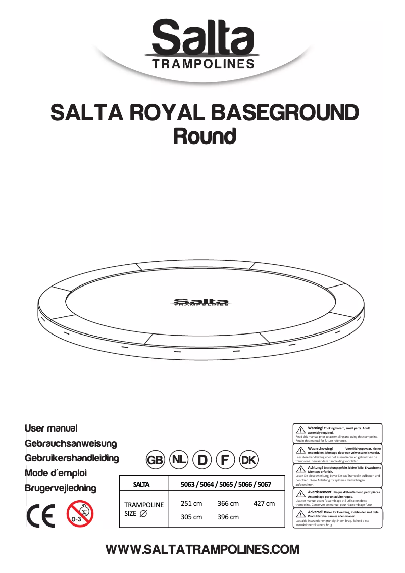 Page n°1 - Manuel utilisateur Salta Royal Baseground 366 cm