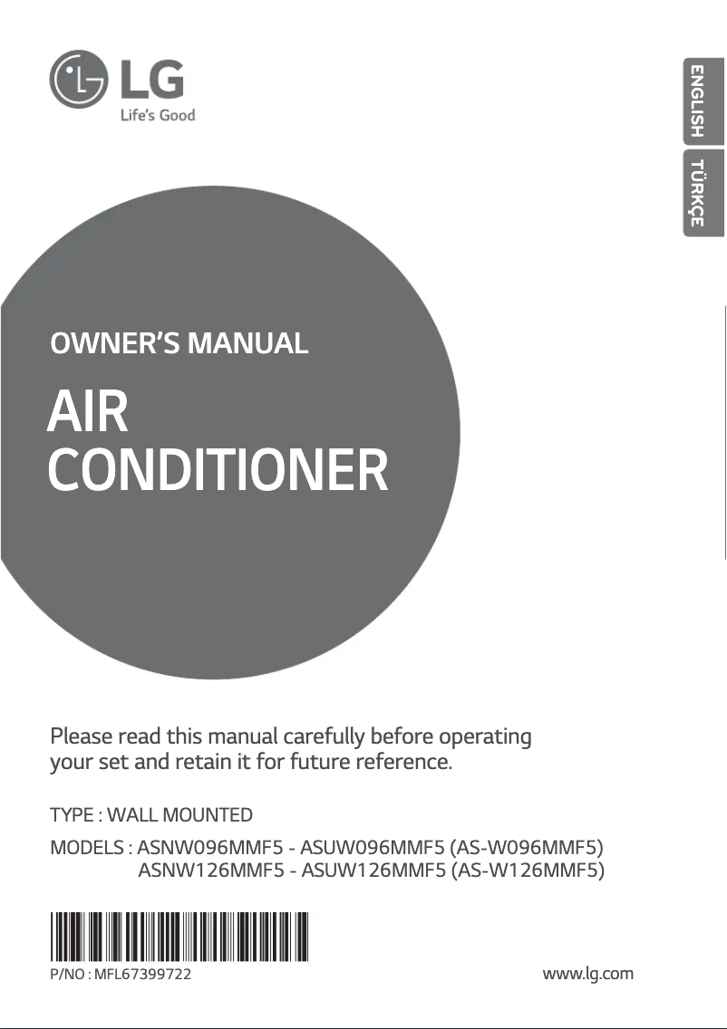 Página 1 del manual Manual de usuario LG ASNW096MMF5