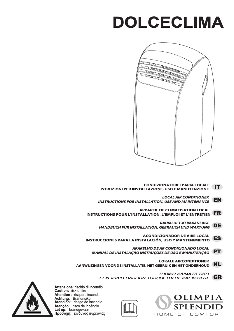 Page 1 de la notice Manuel utilisateur Olimpia Splendid Dolceclima 12 HP P