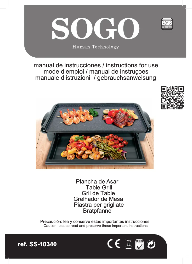 Page 1 de la notice Manuel utilisateur Sogo SS-10340