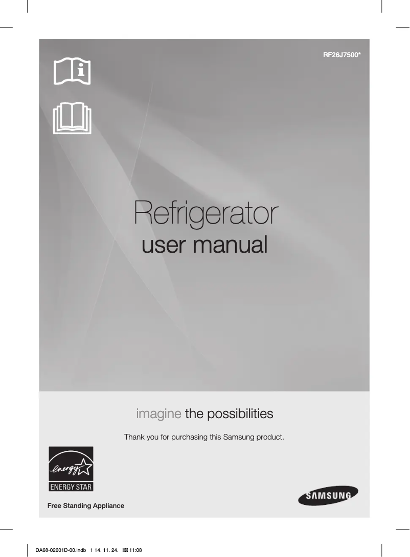 Page n°1 - Manuel d'utilisation et d'entretien Samsung RF26J7500SR