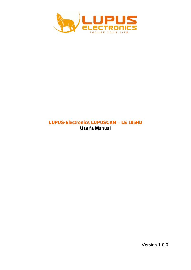 Image de la première page du manuel de l'appareil LE 105HD