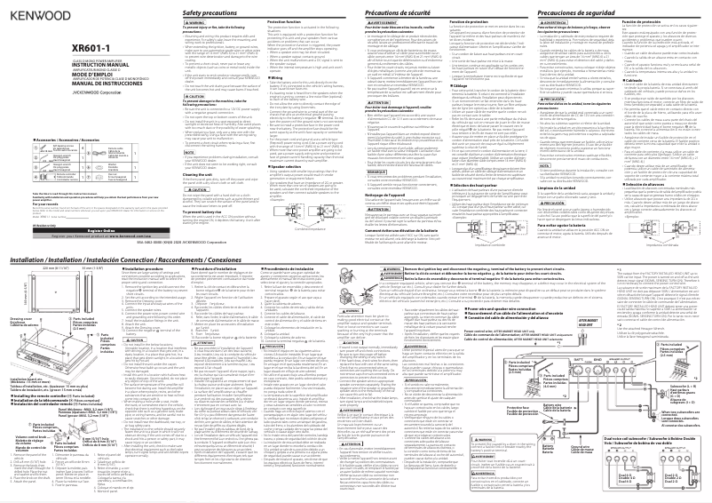 Page n°1 - Manuel utilisateur Kenwood Excelon XR601-1