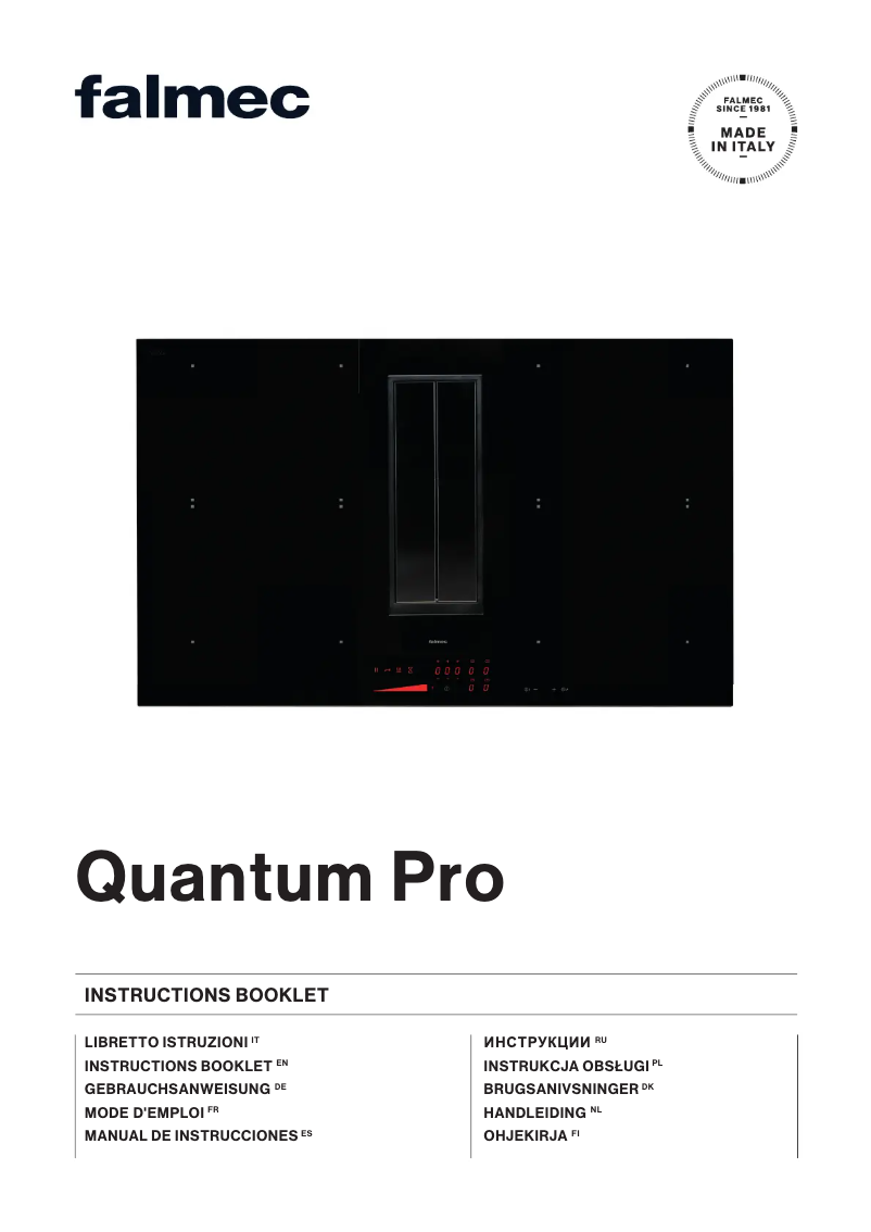 Page n°1 - Manuel utilisateur Falmec Quantum Pro