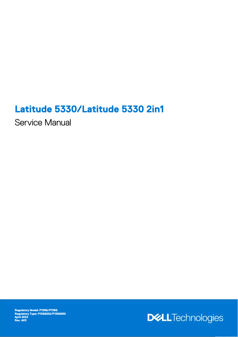 Page 1 de la notice Manuel utilisateur Dell Latitude 5330