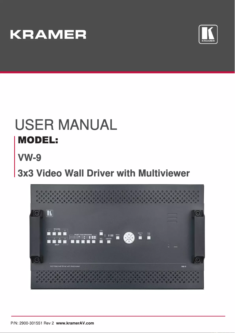 Image de la première page du manuel de l'appareil VW-9