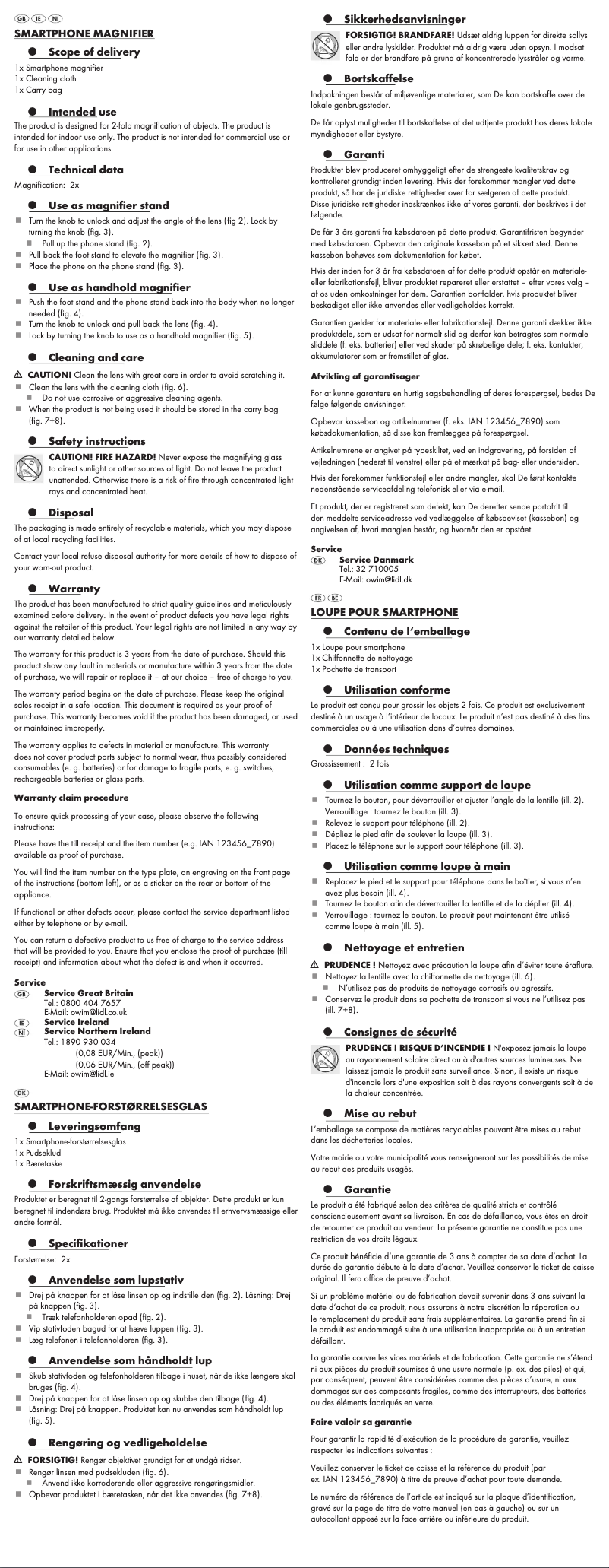 Page 1 de la notice Manuel utilisateur SilverCrest HG05344