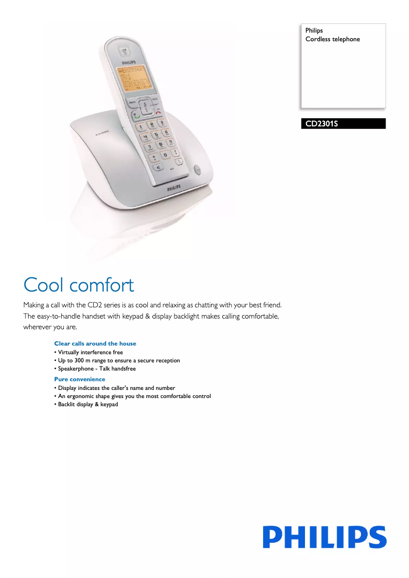 Page 1 de la notice Fiche technique Philips CD230