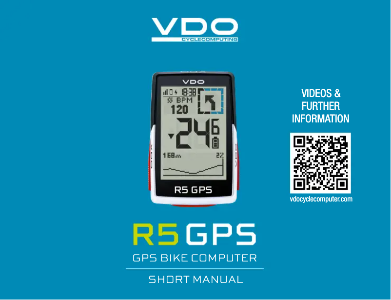 Page n°1 - Manuel utilisateur VDO R5