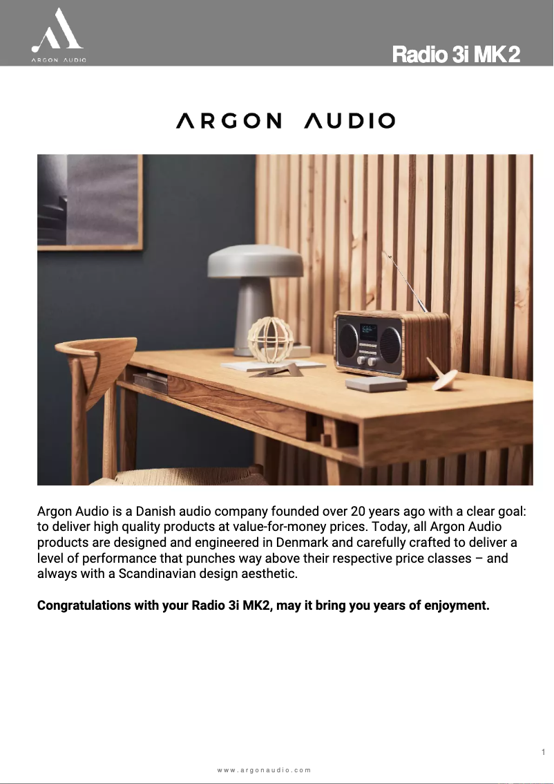 Página 1 del manual Manual de usuario Argon Radio 3i MK2
