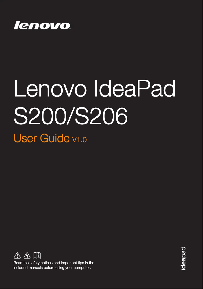 Image de la première page du manuel de l'appareil IdeaPad S200