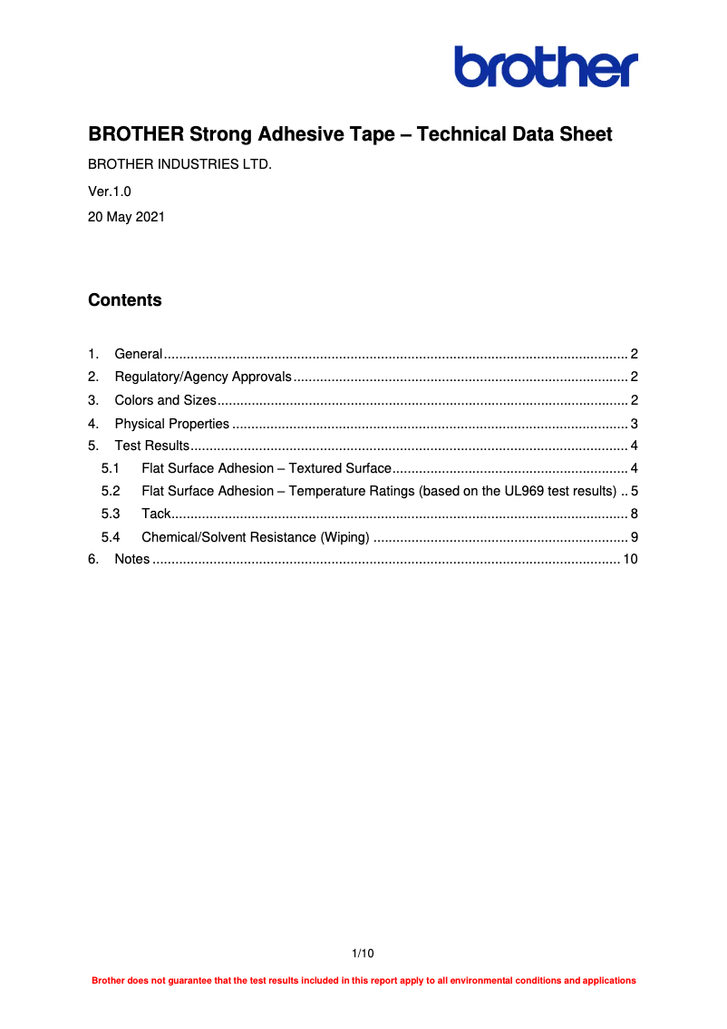 Page 1 de la notice Fiche technique Brother PT-E300