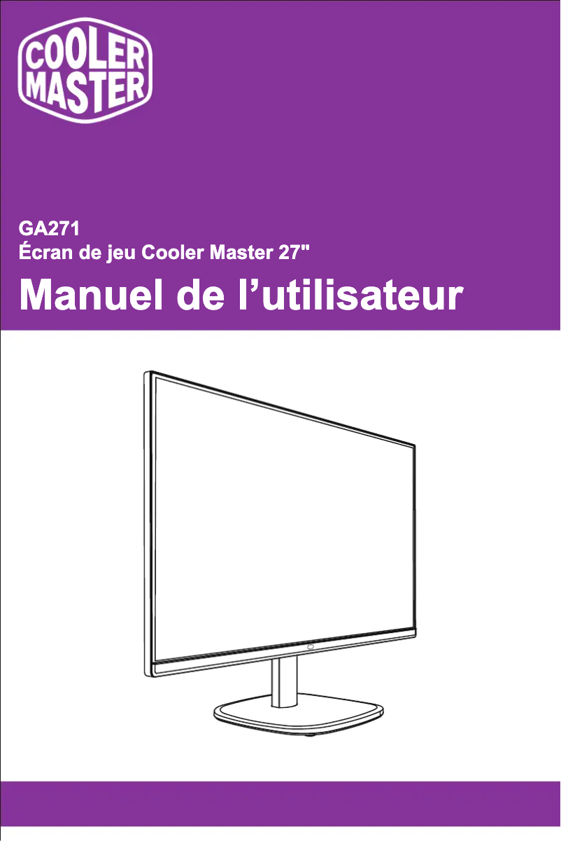 Page 1 de la notice Manuel utilisateur Cooler Master GA271