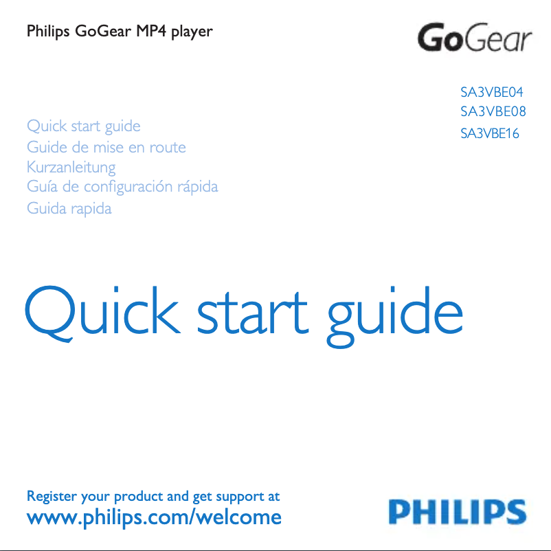 Page n°1 - Manuel utilisateur Philips GoGear SA3VBE