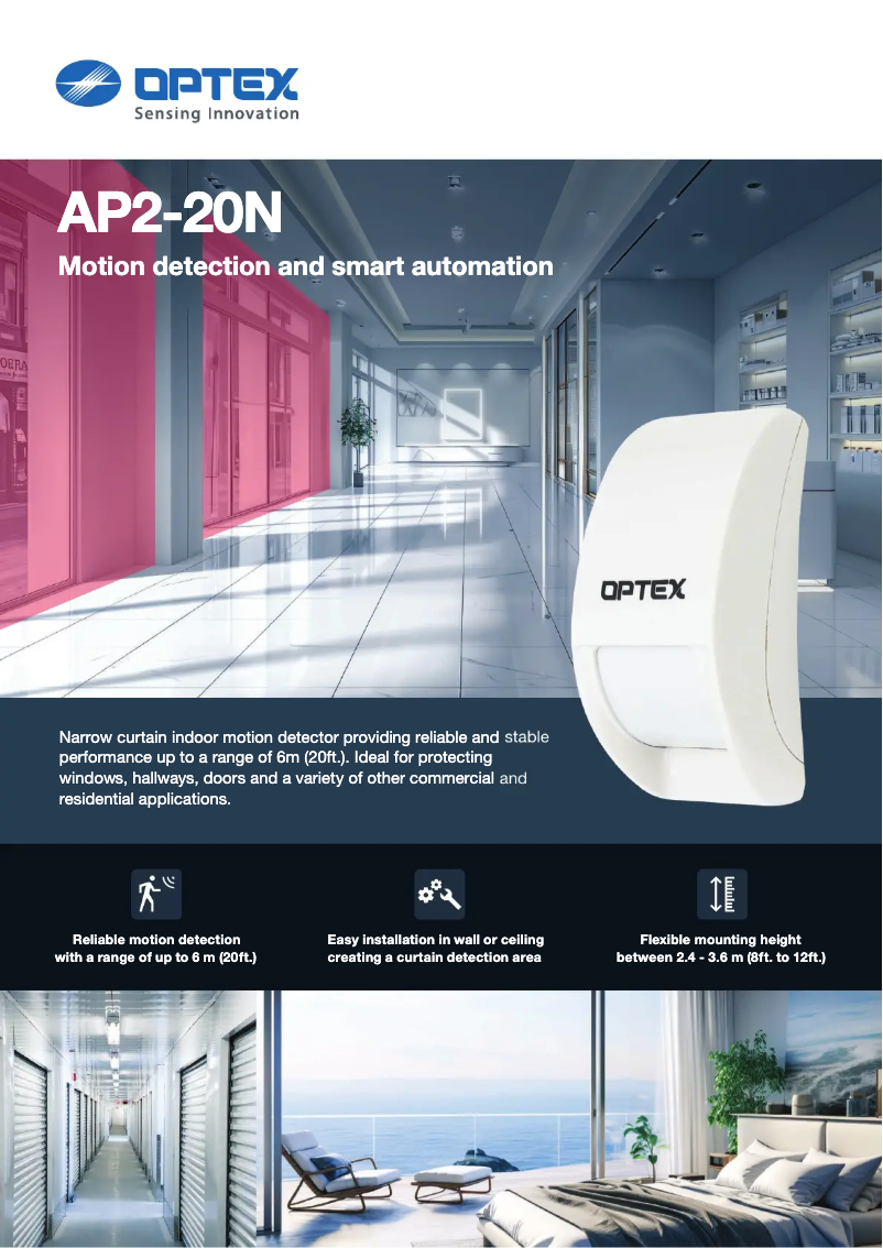 Page 1 de la notice Manuel utilisateur Optex AP2-20N
