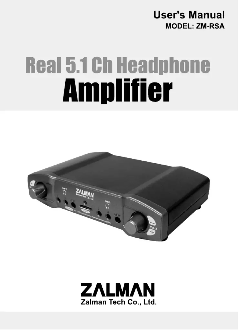 Page n°1 - Manuel utilisateur Zalman ZM-RSA
