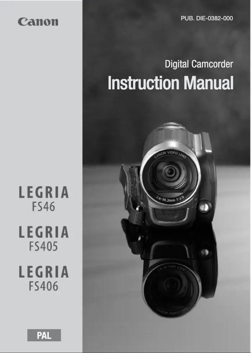 Page n°1 - Manuel utilisateur Canon Legria FS406