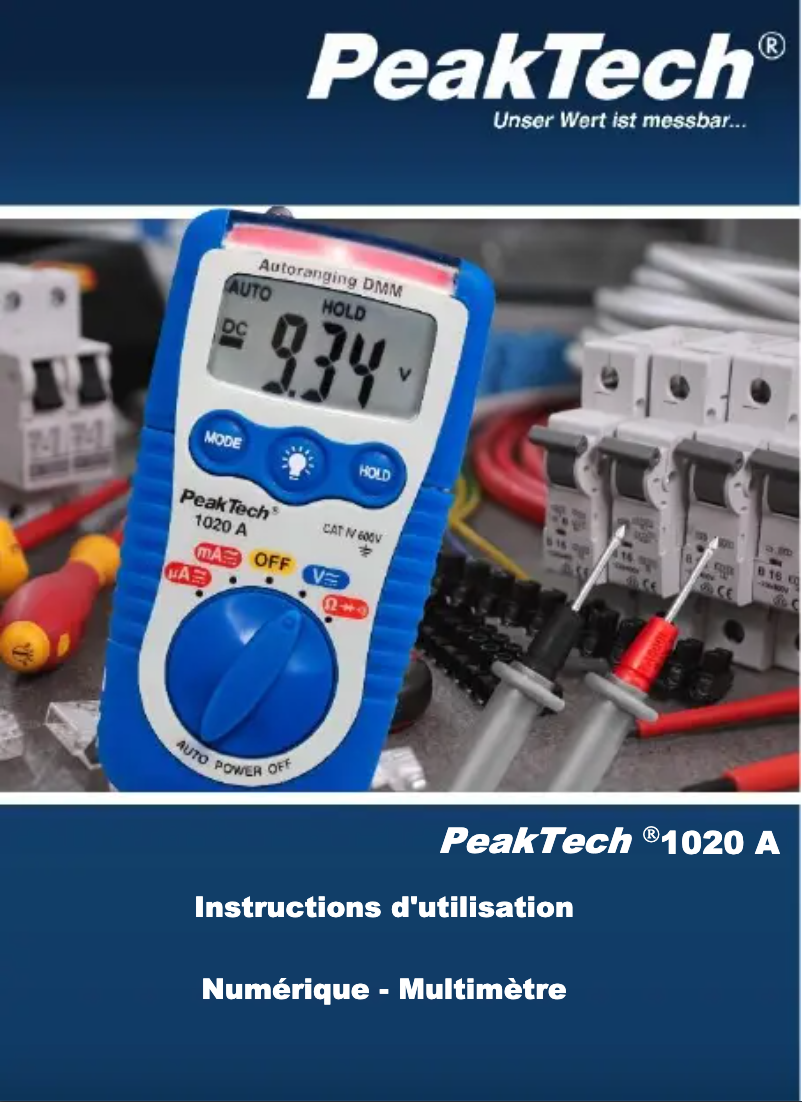 Página 1 del manual Manual de usuario PeakTech 1020 A