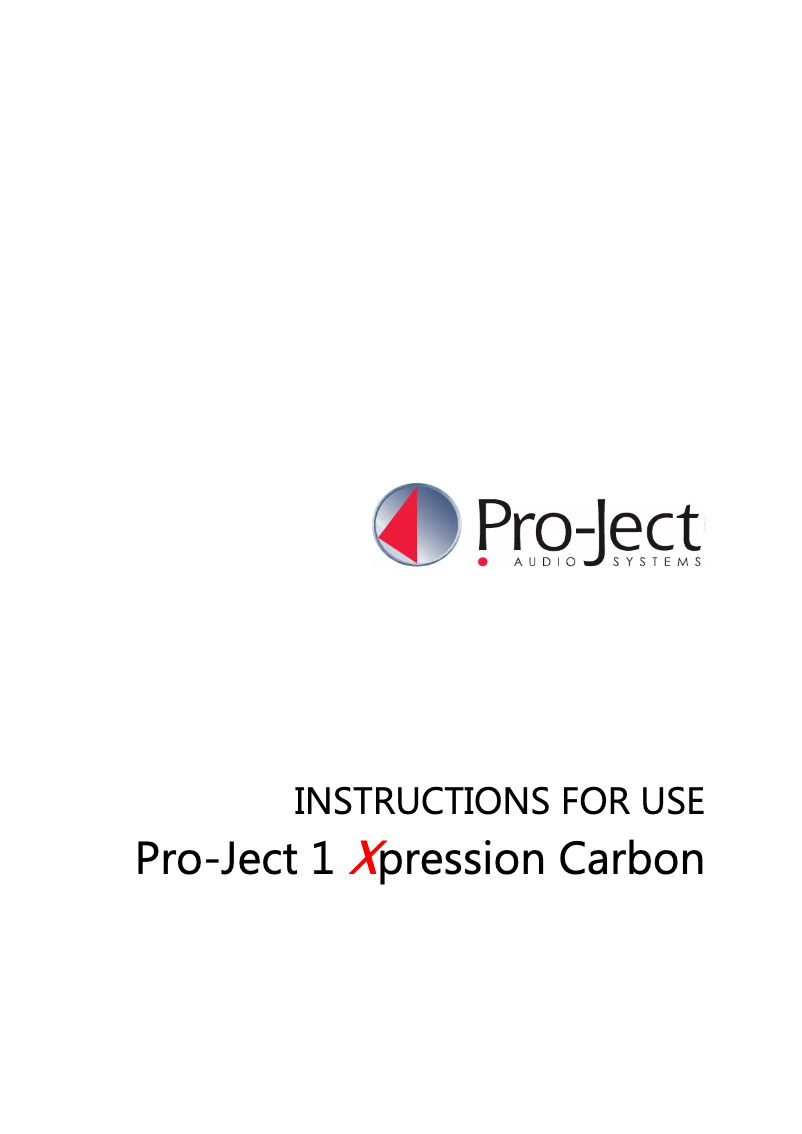 Page 1 de la notice Manuel utilisateur Pro-Ject 1 Xpression Carbon
