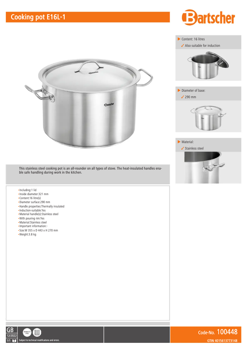 Image de la première page du manuel de l'appareil E16L-1