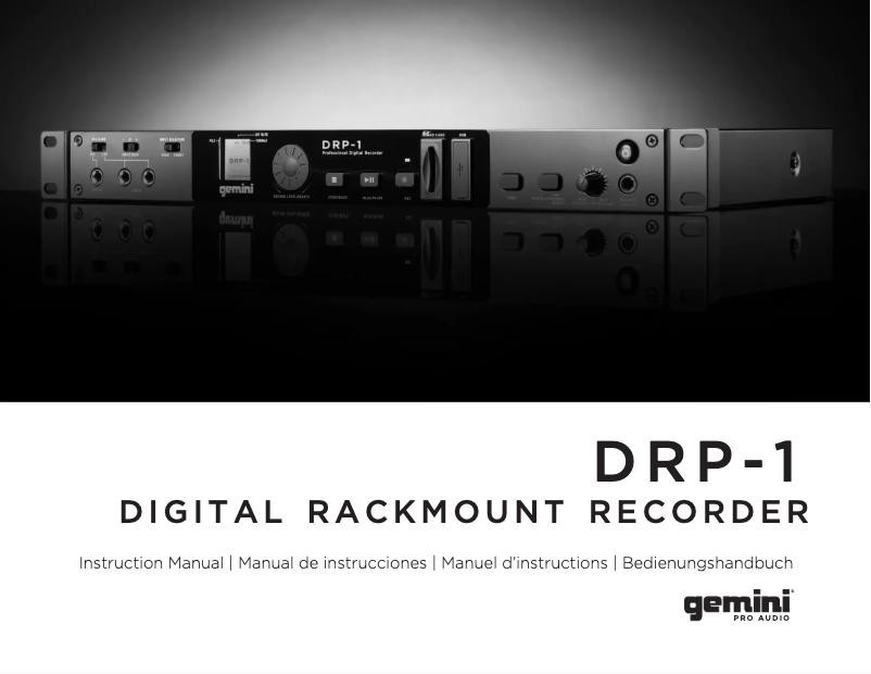 Image de la première page du manuel de l'appareil DRP-1