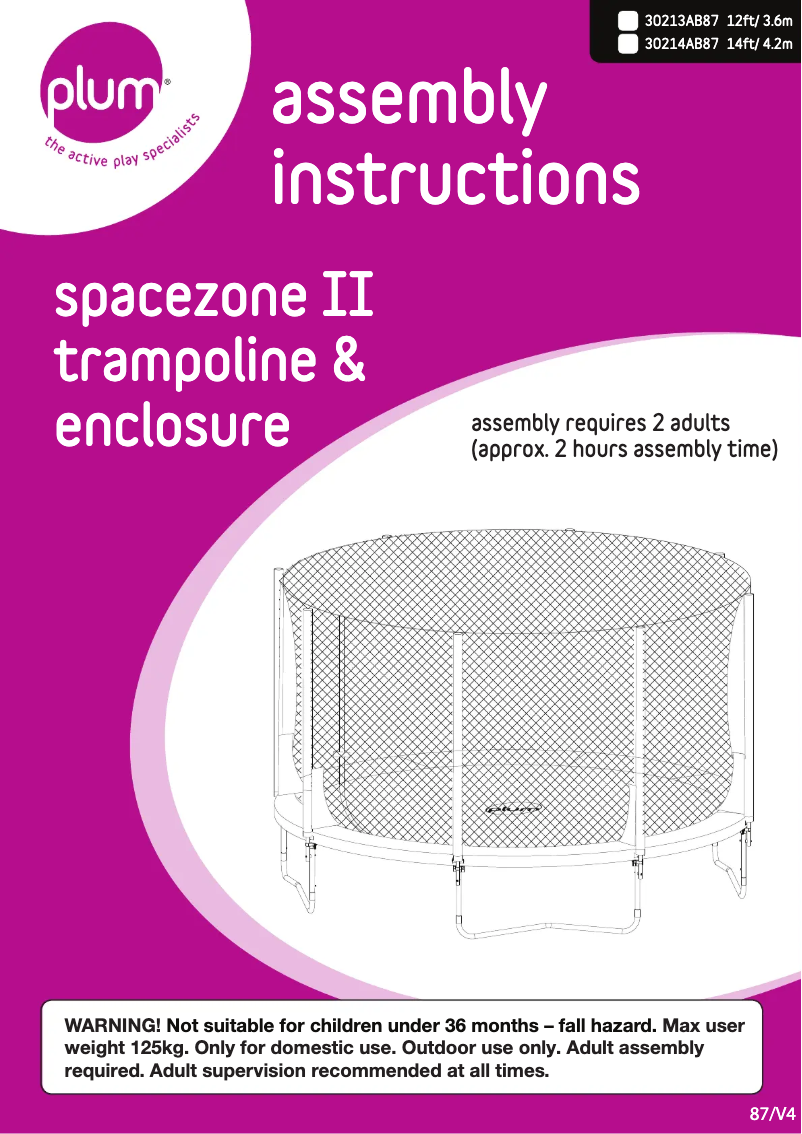 Page 1 de la notice Manuel utilisateur Plum Spacezone II