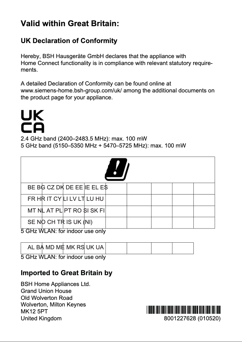Page 1 de la notice Guide d'installation Siemens SX87Y800BE